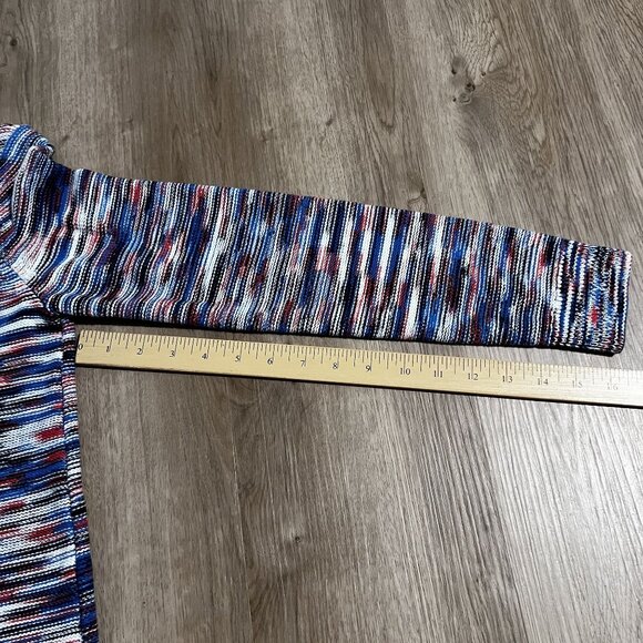 Tommy Hilfiger Womens Multicolor Striped Knit Sweater V-Neck Red White blue Smal - Picture 8 of 10